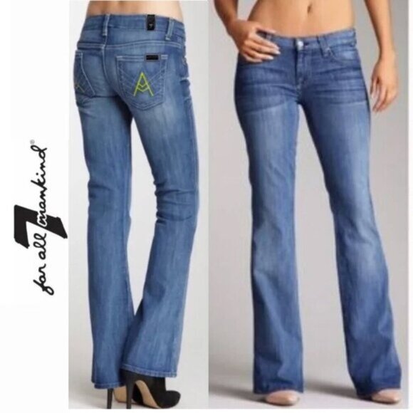 7 For All Mankind A Pocket Bootcut Jeans 27 - Picture 1 of 14